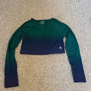Hurley Women's Green and Navy Crop Top